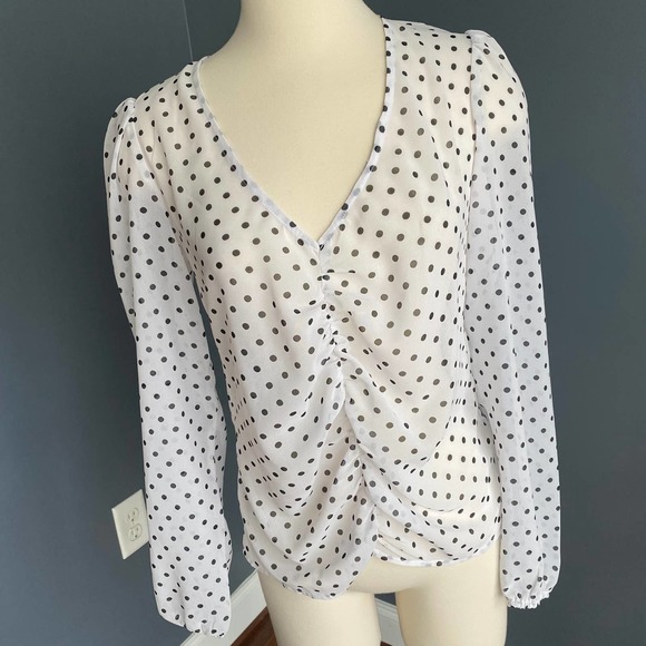NAKD sheer ruched tops w/ polka dots (bundle of 2 shirts) - Picture 6 of 10